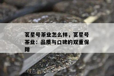 茗星号茶业怎么样，茗星号茶业：品质与口碑的双重保障