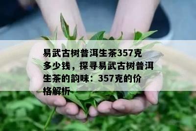 易武古树普洱生茶357克多少钱，探寻易武古树普洱生茶的韵味：357克的价格解析