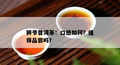 狮爷普洱茶：口感如何？值得品尝吗？