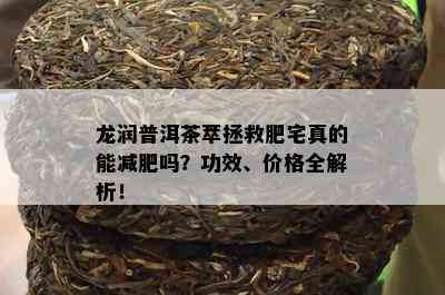 龙润普洱茶萃拯救肥宅真的能减肥吗？功效、价格全解析！