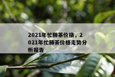 2021年忙肺茶价格，2021年忙肺茶价格走势分析报告