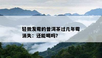 轻微发霉的普洱茶过几年霉消失：还能喝吗？