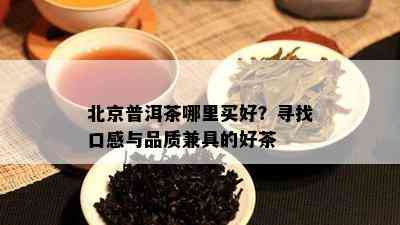 北京普洱茶哪里买好？寻找口感与品质兼具的好茶