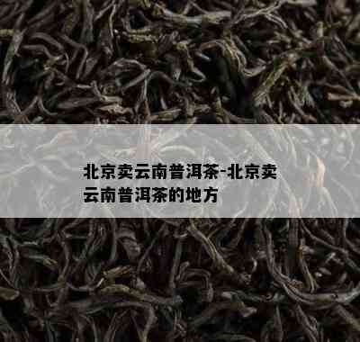 北京卖云南普洱茶-北京卖云南普洱茶的地方