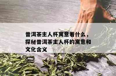 普洱茶主人杯寓意着什么，探秘普洱茶主人杯的寓意和文化含义