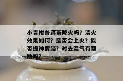 小青柑普洱茶降火吗？清火效果怎样？是不是会上火？能否提神醒脑？对去湿气有帮助吗？