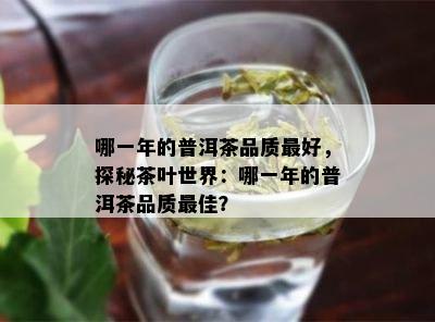 哪一年的普洱茶品质更好，探秘茶叶世界：哪一年的普洱茶品质更佳？