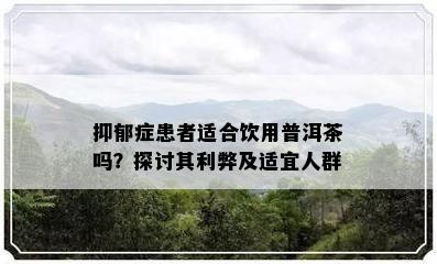 抑郁症患者适合饮用普洱茶吗？探讨其利弊及适宜人群