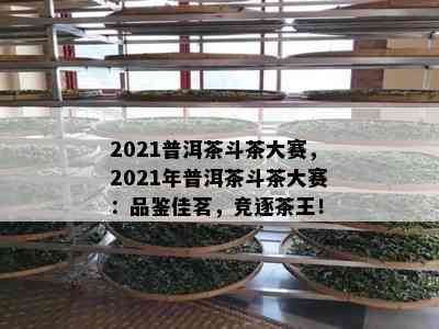 2021普洱茶斗茶大赛，2021年普洱茶斗茶大赛：品鉴佳茗，竞逐茶王！