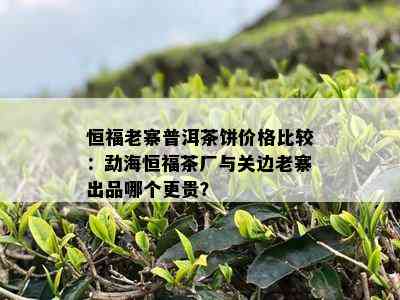 恒福老寨普洱茶饼价格比较：勐海恒福茶厂与关边老寨出品哪个更贵？