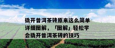 撬开普洱茶砖原来这么简单详细图解，「图解」轻松学会撬开普洱茶砖的技巧