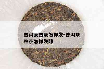 普洱茶熟茶怎样发-普洱茶熟茶怎样发酵