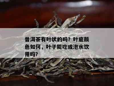 普洱茶有叶状的吗？叶底颜色怎样，叶子能吃或泡水饮用吗？