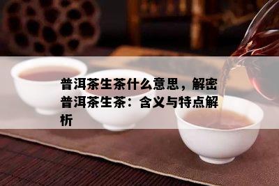 普洱茶生茶什么意思，解密普洱茶生茶：含义与特点解析