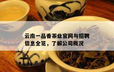 云南一品香茶业官网与招聘信息全览，熟悉公司概况