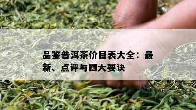 品鉴普洱茶价目表大全：最新、点评与四大要诀