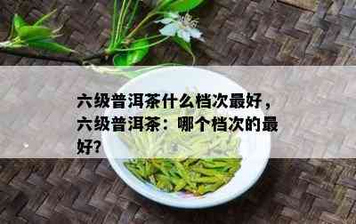 六级普洱茶什么档次更好，六级普洱茶：哪个档次的更好？