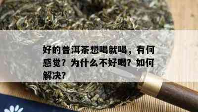 好的普洱茶想喝就喝，有何感觉？为什么不好喝？如何解决？