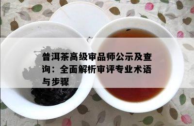 普洱茶高级审品师公示及查询：全面解析审评专业术语与步骤