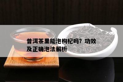 普洱茶里能泡枸杞吗？功效及正确泡法解析