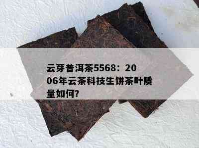 云芽普洱茶5568：2006年云茶科技生饼茶叶品质怎样？