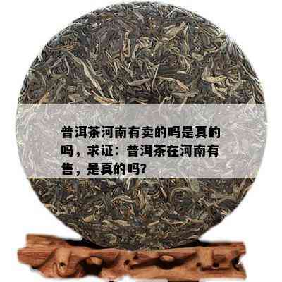 普洱茶河南有卖的吗是真的吗，求证：普洱茶在河南有售，是真的吗？