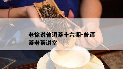 老徐说普洱茶十六期-普洱茶老茶讲堂