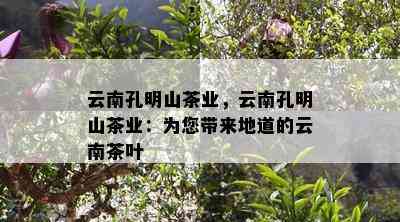 云南孔明山茶业，云南孔明山茶业：为您带来地道的云南茶叶