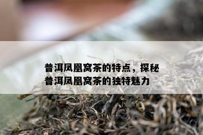 普洱凤凰窝茶的特点，探秘普洱凤凰窝茶的独特魅力