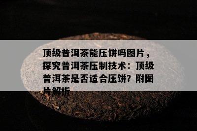 顶级普洱茶能压饼吗图片，探究普洱茶压制技术：顶级普洱茶是不是适合压饼？附图片解析