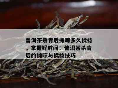 普洱茶杀青后摊晾多久揉捻，掌握好时间：普洱茶杀青后的摊晾与揉捻技巧