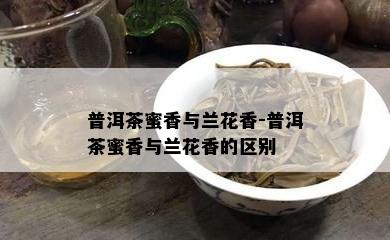 普洱茶蜜香与兰花香-普洱茶蜜香与兰花香的区别