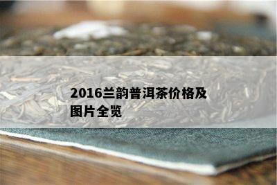 2016兰韵普洱茶价格及图片全览