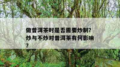 做普洱茶时是不是需要炒制？炒与不炒对普洱茶有何作用？