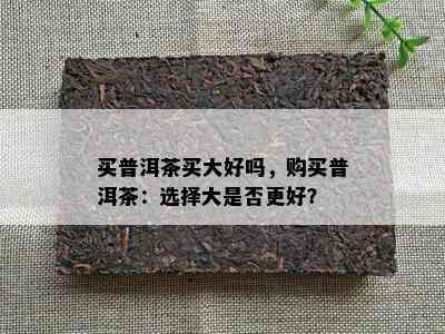 买普洱茶买大好吗，购买普洱茶：选择大是不是更好？