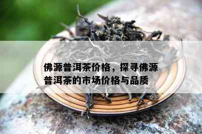 佛源普洱茶价格，探寻佛源普洱茶的市场价格与品质