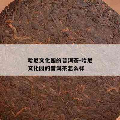 哈尼文化园的普洱茶-哈尼文化园的普洱茶怎么样