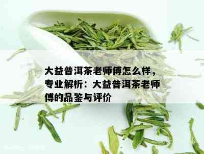 大益普洱茶老师傅怎么样，专业解析：大益普洱茶老师傅的品鉴与评价