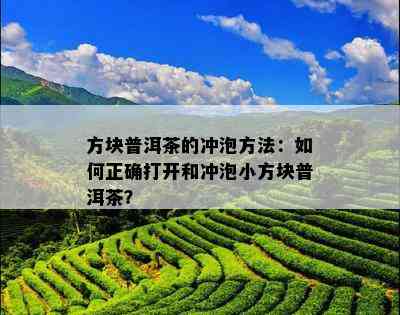 方块普洱茶的冲泡方法：怎样正确打开和冲泡小方块普洱茶？