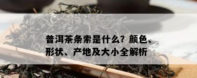 普洱茶条索是什么？颜色、形状、产地及大小全解析