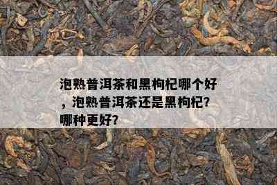 泡熟普洱茶和黑枸杞哪个好，泡熟普洱茶还是黑枸杞？哪种更好？