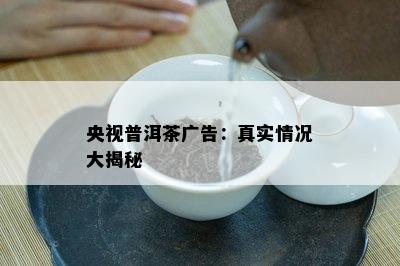 央视普洱茶广告：真实情况大揭秘