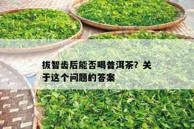 拔智齿后能否喝普洱茶？关于这个疑问的答案