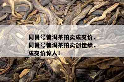 同昌号普洱茶拍卖成交价，同昌号普洱茶拍卖创佳绩，成交价惊人！