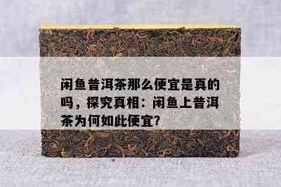 闲普洱茶那么便宜是真的吗，探究真相：闲上普洱茶为何如此便宜？