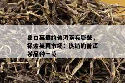 出口英国的普洱茶有哪些，探索英国市场：热销的普洱茶品种一览