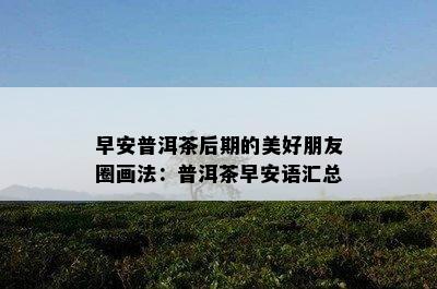 早安普洱茶后期的美好朋友圈画法：普洱茶早安语汇总