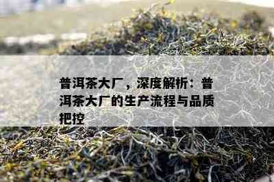 普洱茶大厂，深度解析：普洱茶大厂的生产流程与品质把控