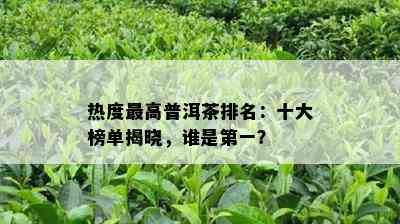 热度更高普洱茶排名：十大榜单揭晓，谁是之一？