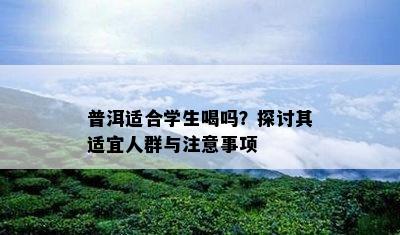 普洱适合学生喝吗？探讨其适宜人群与留意事项